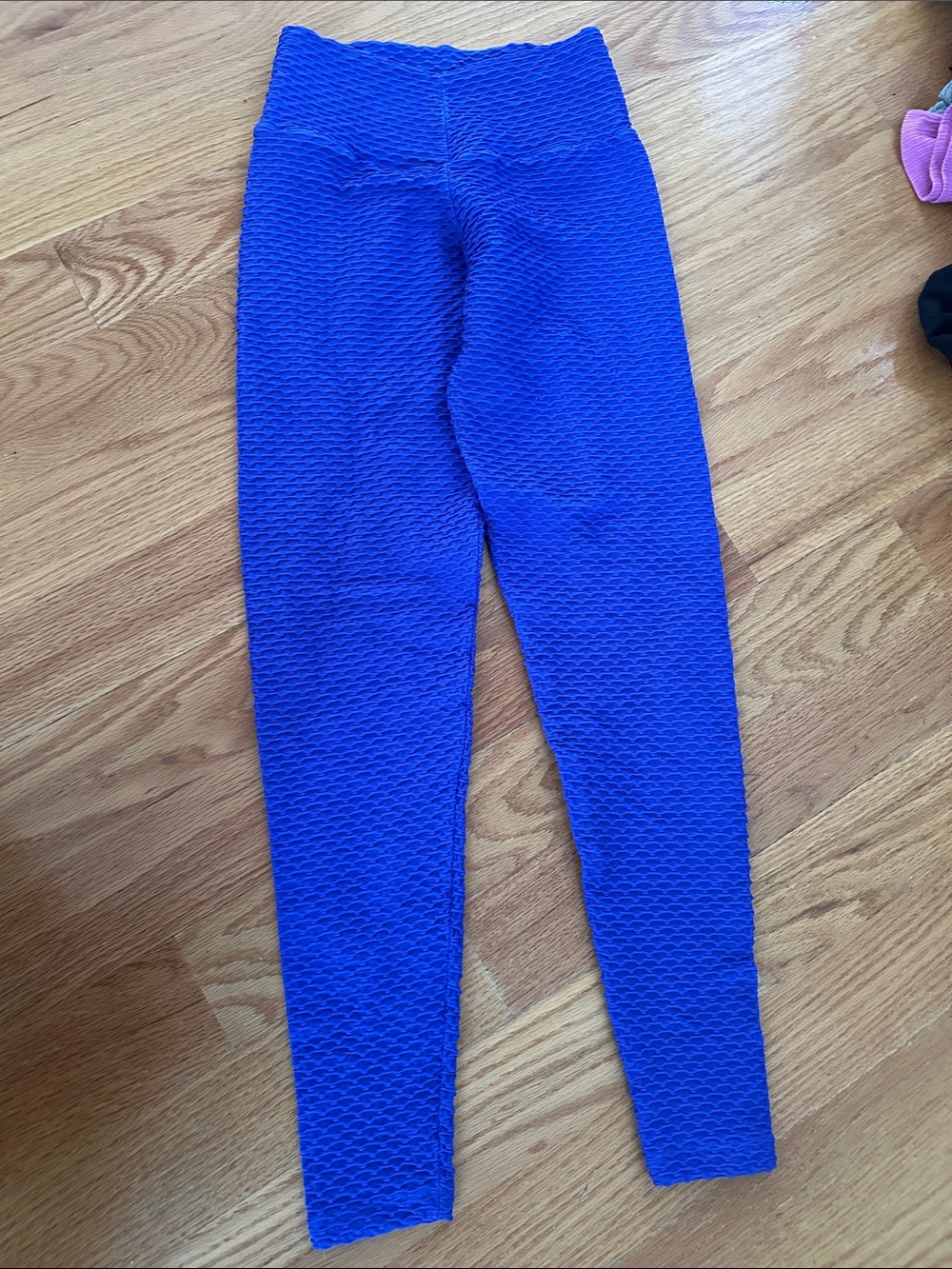 Booty by Brabants Royal Blue Textured High-Waist Leggings